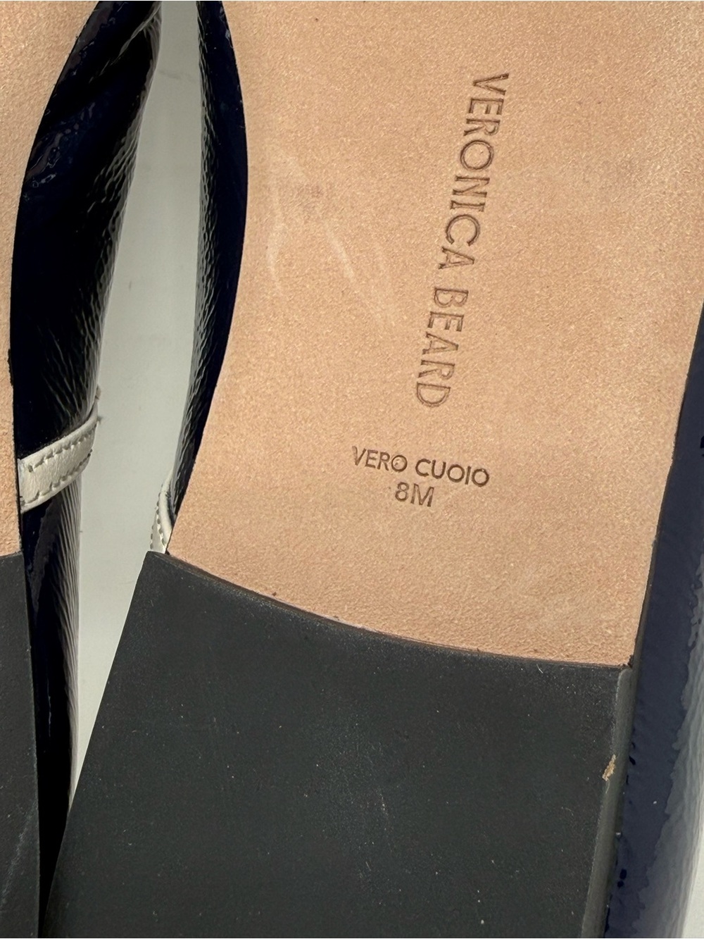 New Veronica Beard Ellie Mary Jane Flat Navy Ecru Sz 8 - Picture 14 of 14